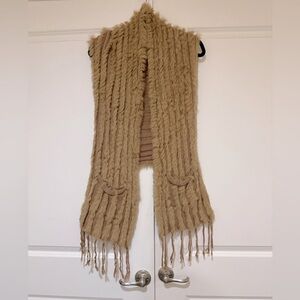 Sisters rabbit fur fringe knit vest size S